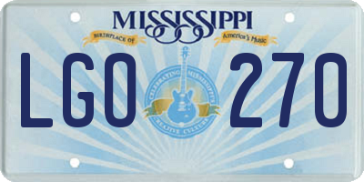 MS license plate LGO270
