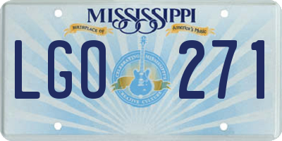 MS license plate LGO271