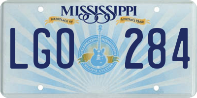 MS license plate LGO284