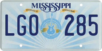 MS license plate LGO285