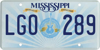 MS license plate LGO289