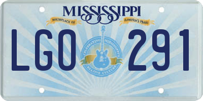 MS license plate LGO291