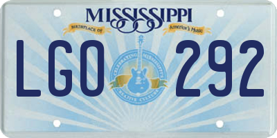 MS license plate LGO292