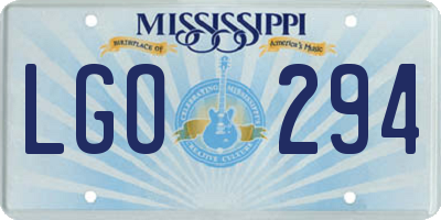 MS license plate LGO294