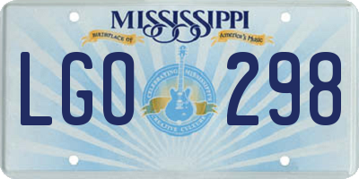 MS license plate LGO298