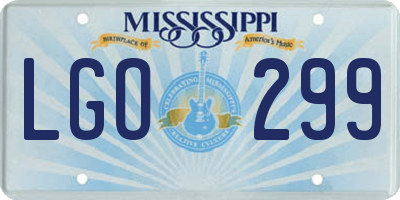 MS license plate LGO299