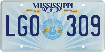 MS license plate LGO309