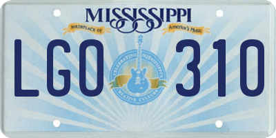 MS license plate LGO310