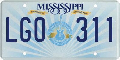 MS license plate LGO311