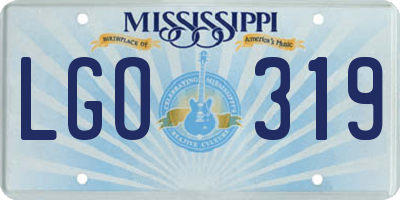 MS license plate LGO319