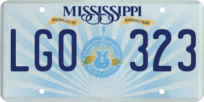 MS license plate LGO323