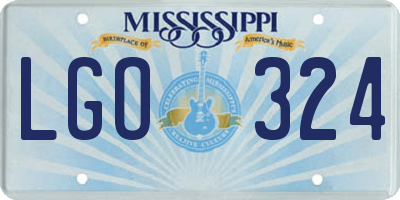 MS license plate LGO324