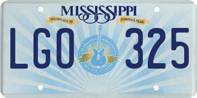 MS license plate LGO325