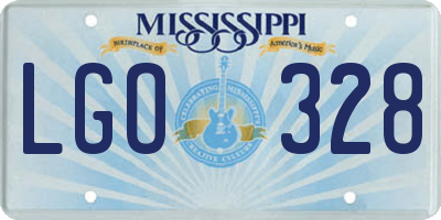 MS license plate LGO328