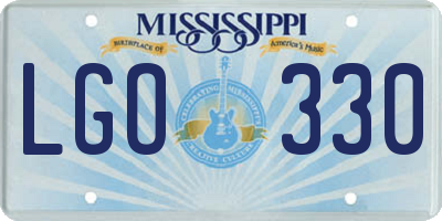 MS license plate LGO330