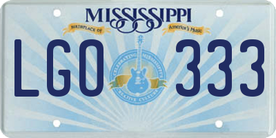 MS license plate LGO333