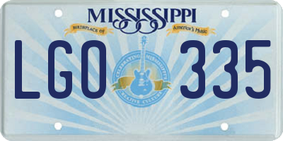 MS license plate LGO335