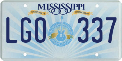 MS license plate LGO337