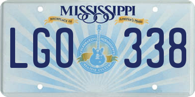 MS license plate LGO338