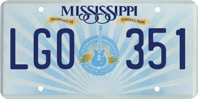 MS license plate LGO351