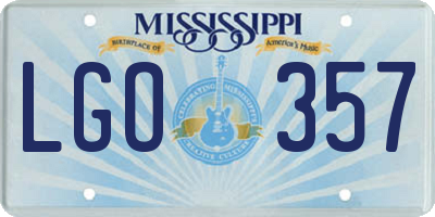 MS license plate LGO357