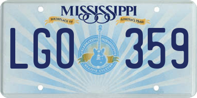MS license plate LGO359