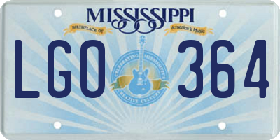 MS license plate LGO364