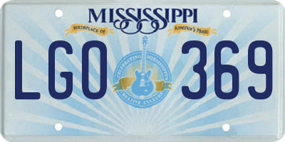 MS license plate LGO369