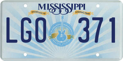 MS license plate LGO371