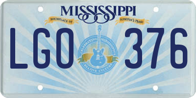 MS license plate LGO376