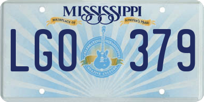MS license plate LGO379