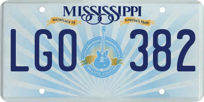 MS license plate LGO382