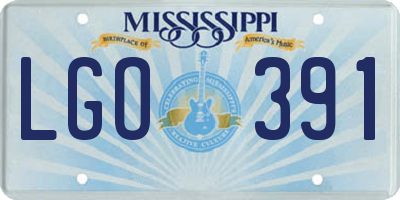 MS license plate LGO391