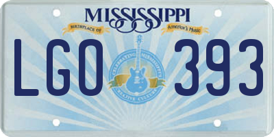 MS license plate LGO393
