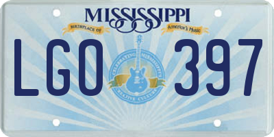 MS license plate LGO397