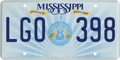 MS license plate LGO398
