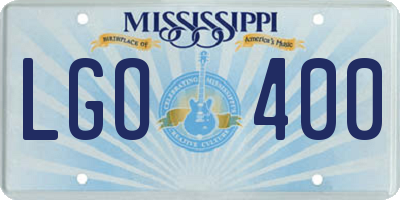MS license plate LGO400