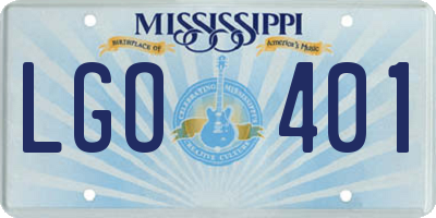MS license plate LGO401