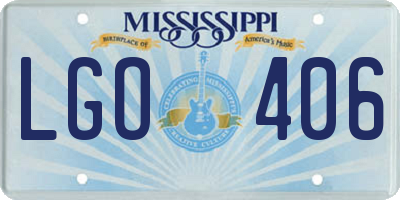 MS license plate LGO406