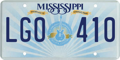 MS license plate LGO410
