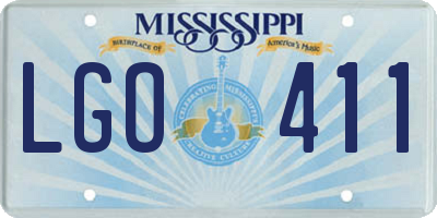 MS license plate LGO411