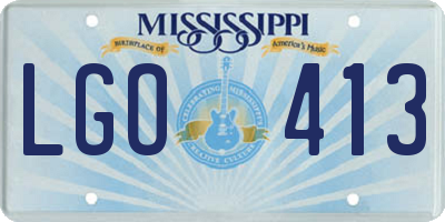 MS license plate LGO413