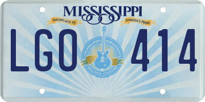 MS license plate LGO414