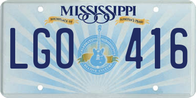 MS license plate LGO416