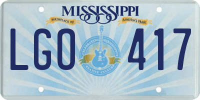 MS license plate LGO417