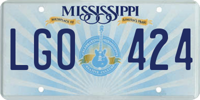 MS license plate LGO424