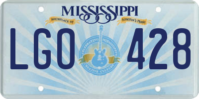 MS license plate LGO428