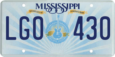 MS license plate LGO430