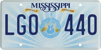 MS license plate LGO440