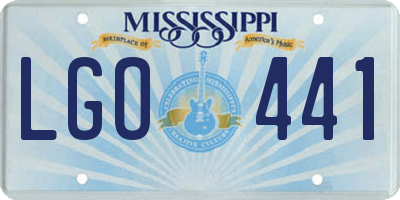 MS license plate LGO441